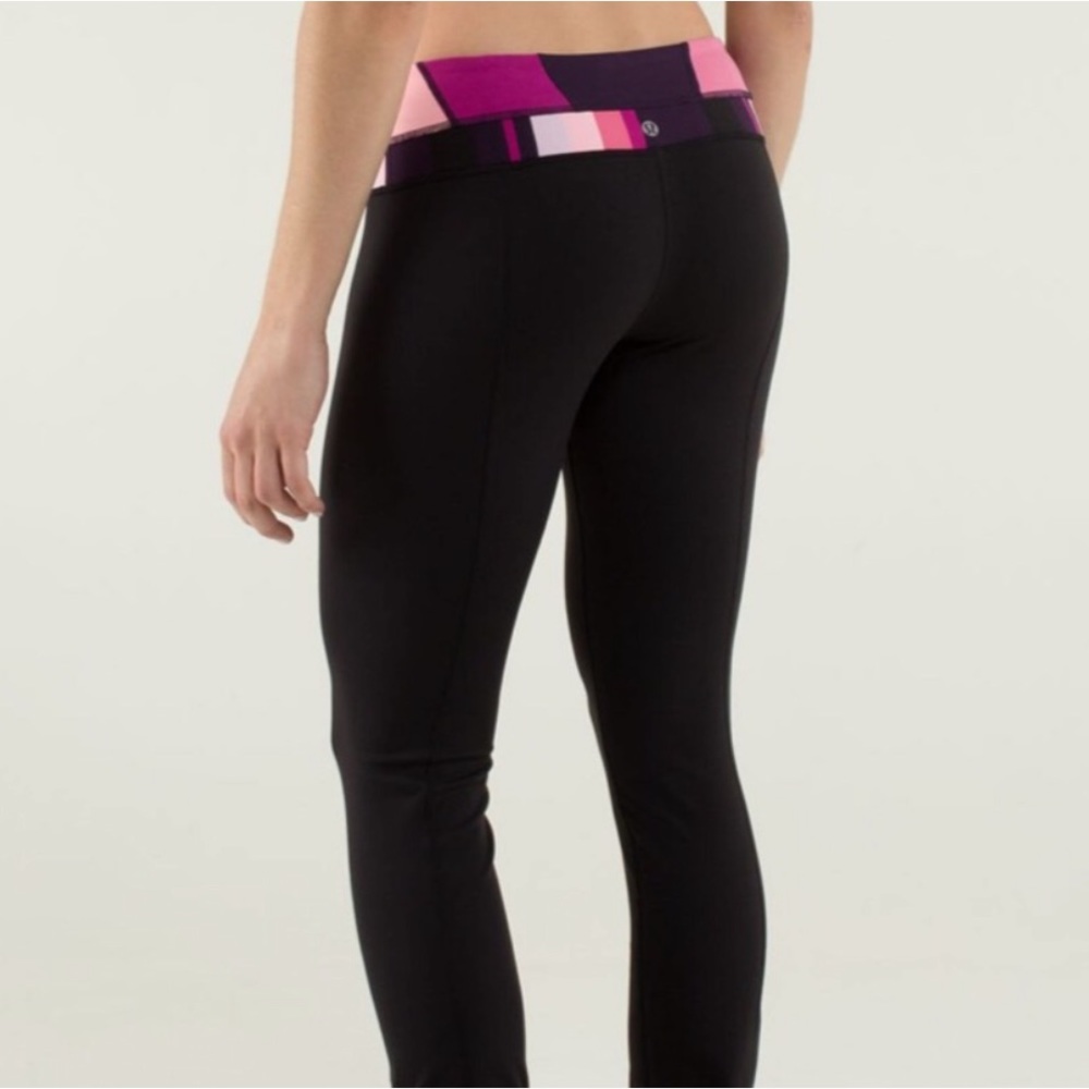 LULULEMON Skinny Groove Pants *Full-on Luon Black Quilt Winter